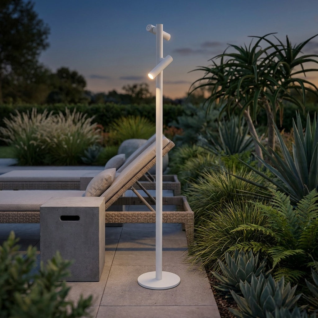Novena Slancio Twin Floor Cordless Rechargeable Floor Lamp, White