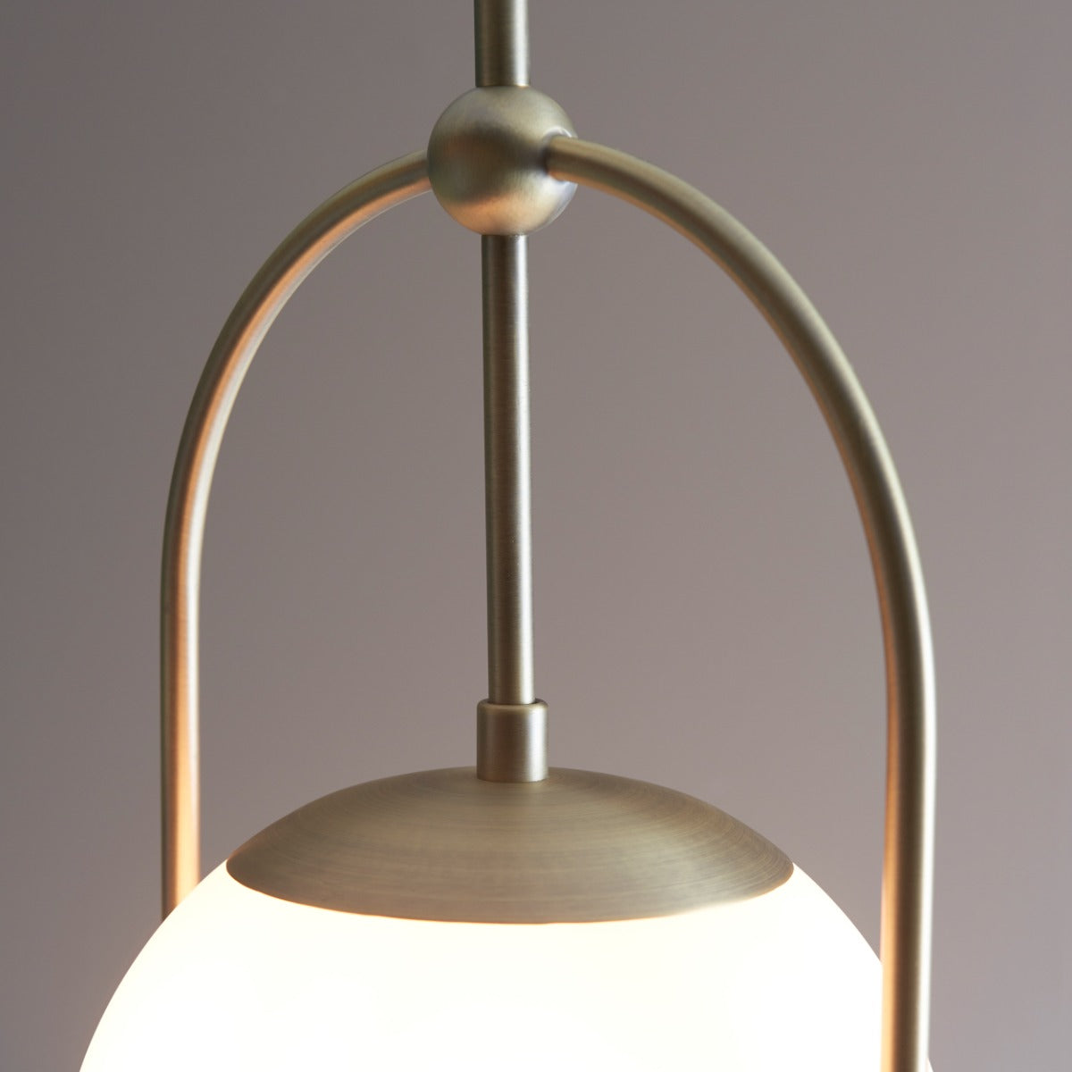 Novena Sobrado 1 Light Pendant Light Opal Glass in Matt Antique Brass Plate