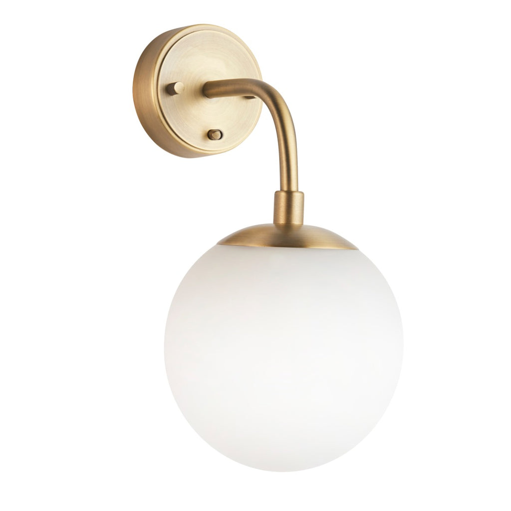 Novena Sobrado 1 Light Wall Light Opal Glass Antique Brass