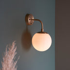 Novena Sobrado 1 Light Wall Light Opal Glass Antique Brass
