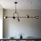 Novena Sobrado 5 Light Linear Pendant Light Matt Black Smoked Mirror Glass