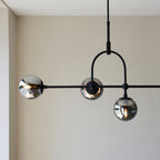 Novena Sobrado 5 Light Linear Pendant Light Matt Black Smoked Mirror Glass
