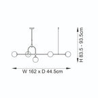 Novena Sobrado 5 Light Linear Pendant Light Opal Glass Antique Brass