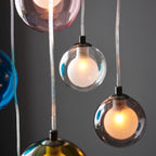 Novena Soutelo 12 Light Pendant Light Multi Coloured Glass in Black Chrome Plate