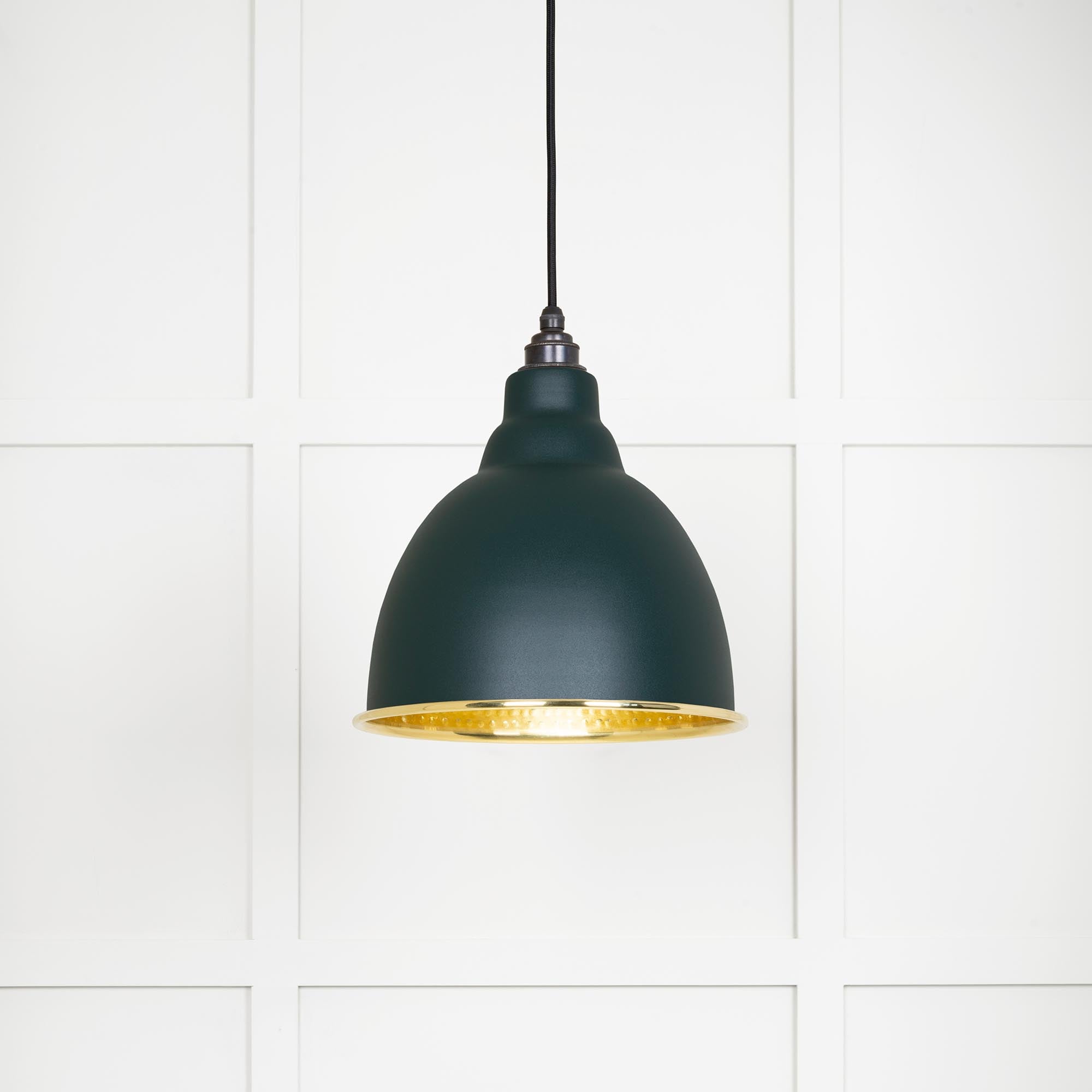 Novena Talgarth Hammered Brass Pendant Light in Dingle