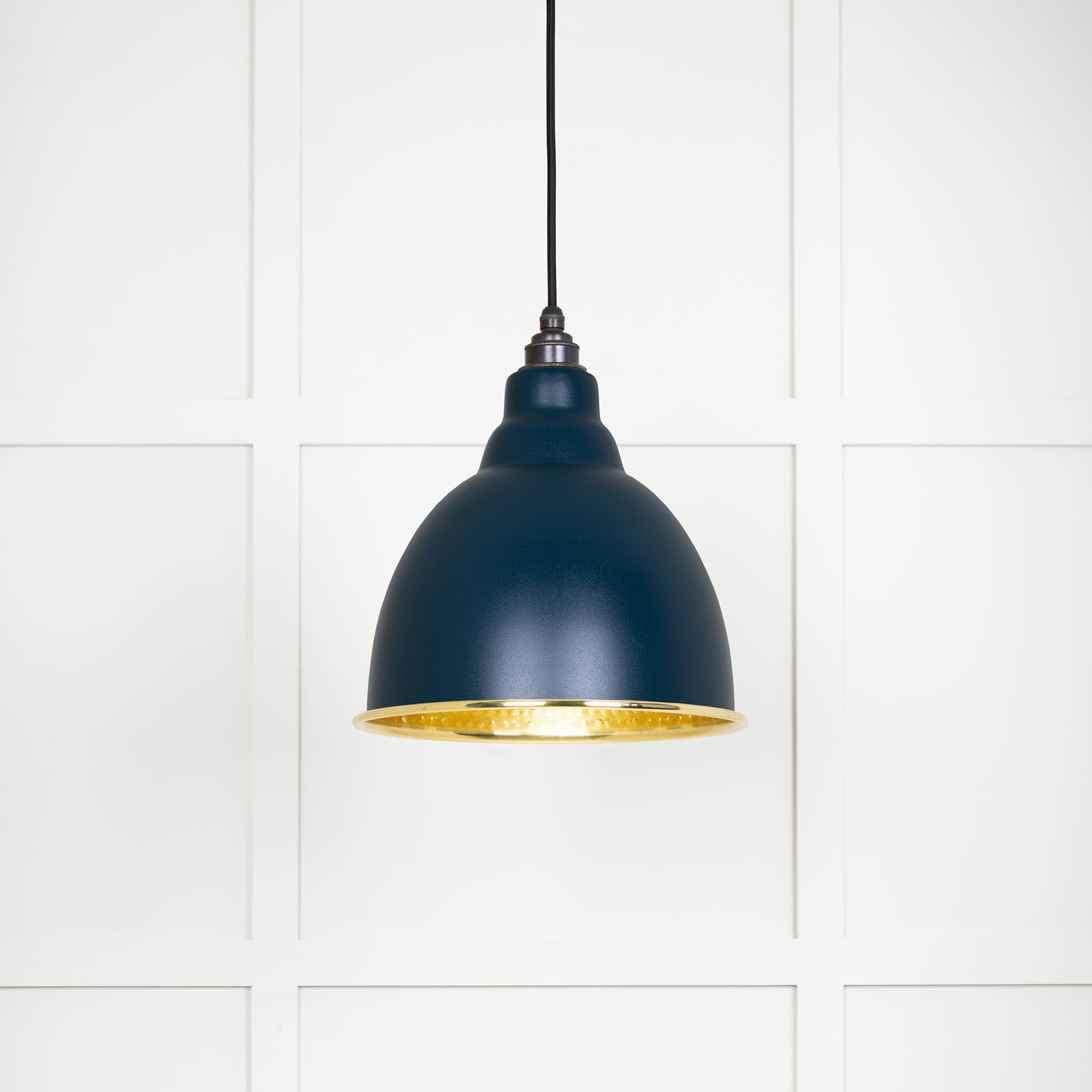 Novena Talgarth Hammered Brass Pendant Light in Dusk
