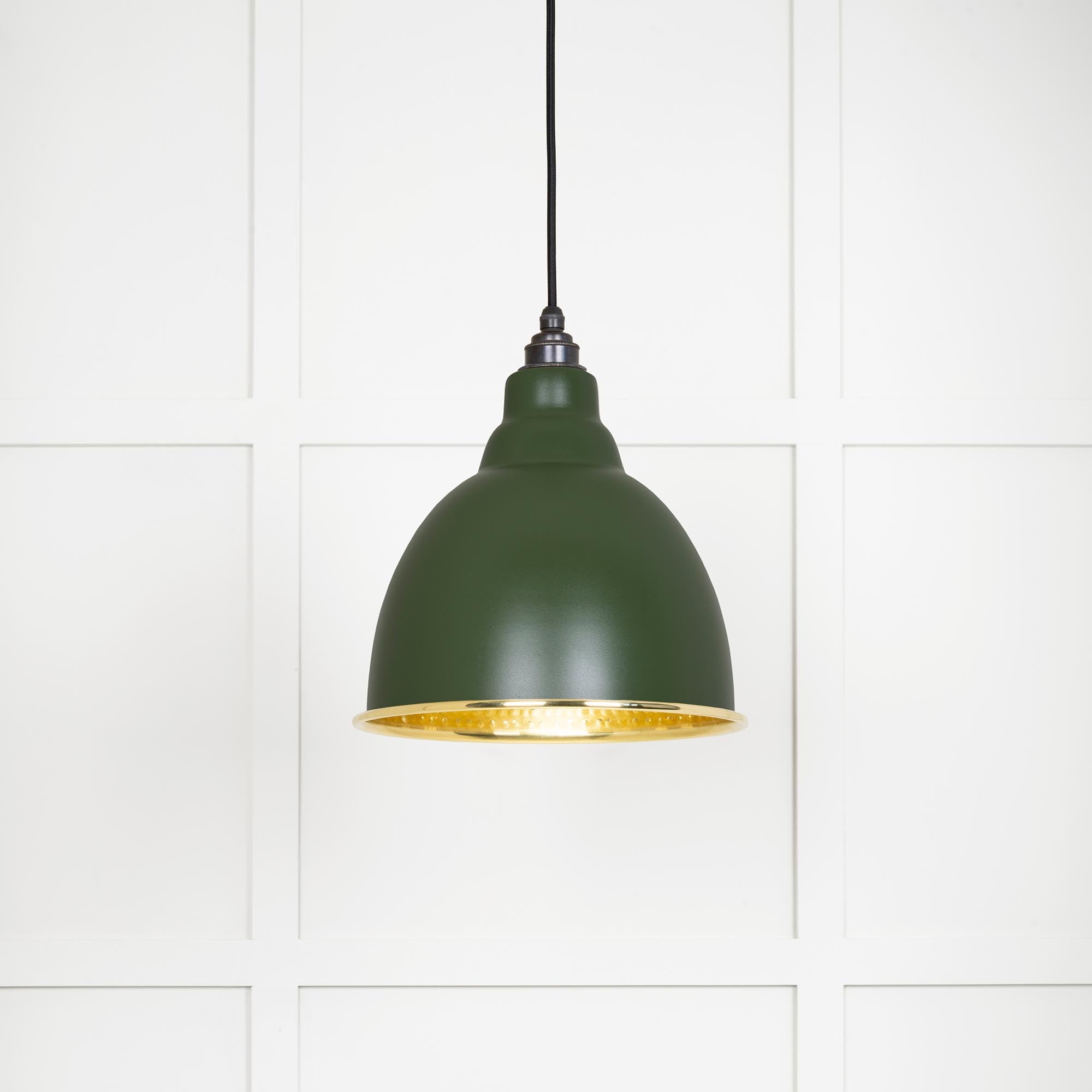 Novena Talgarth Hammered Brass Pendant Light in Heath