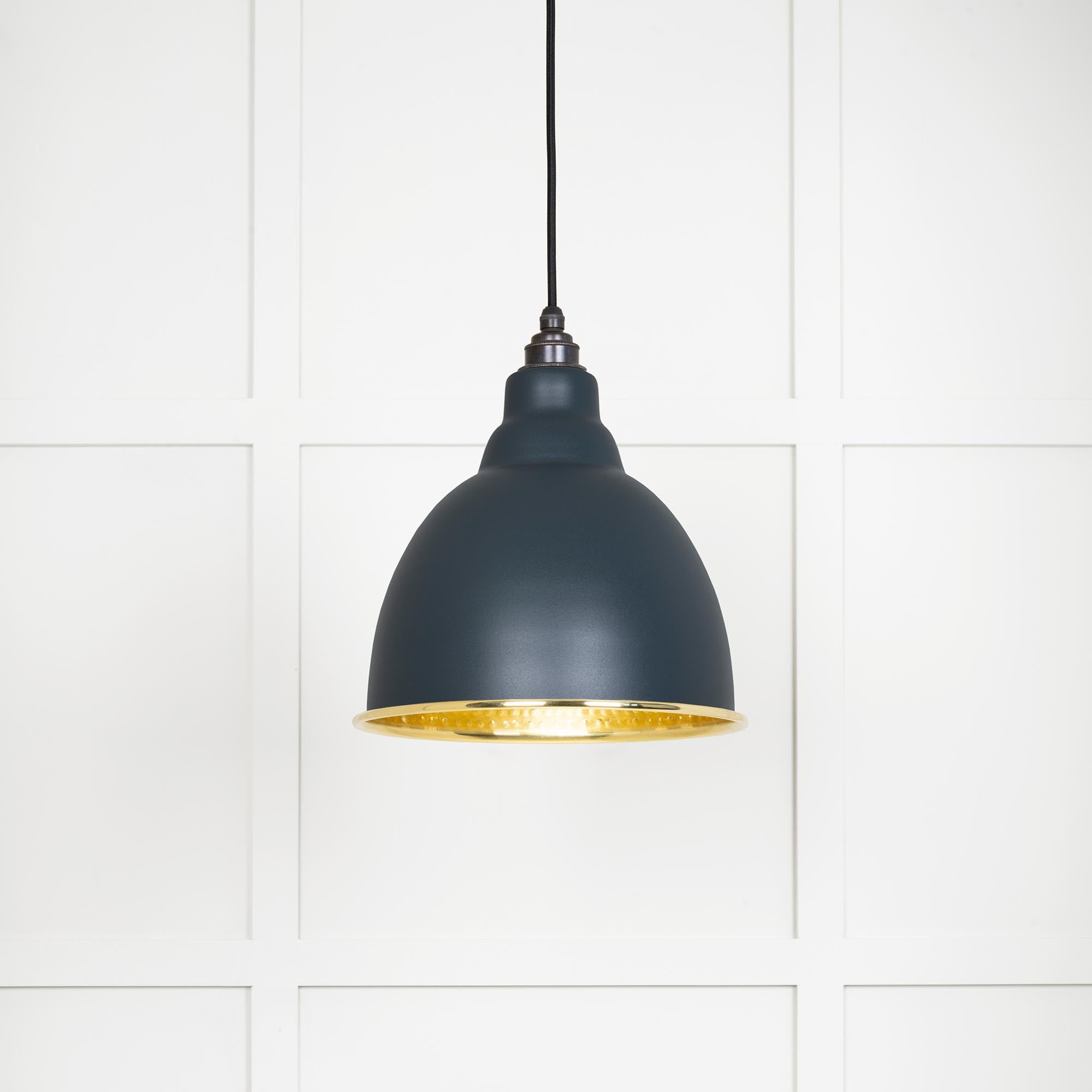 Novena Talgarth Hammered Brass Pendant Light in Soot