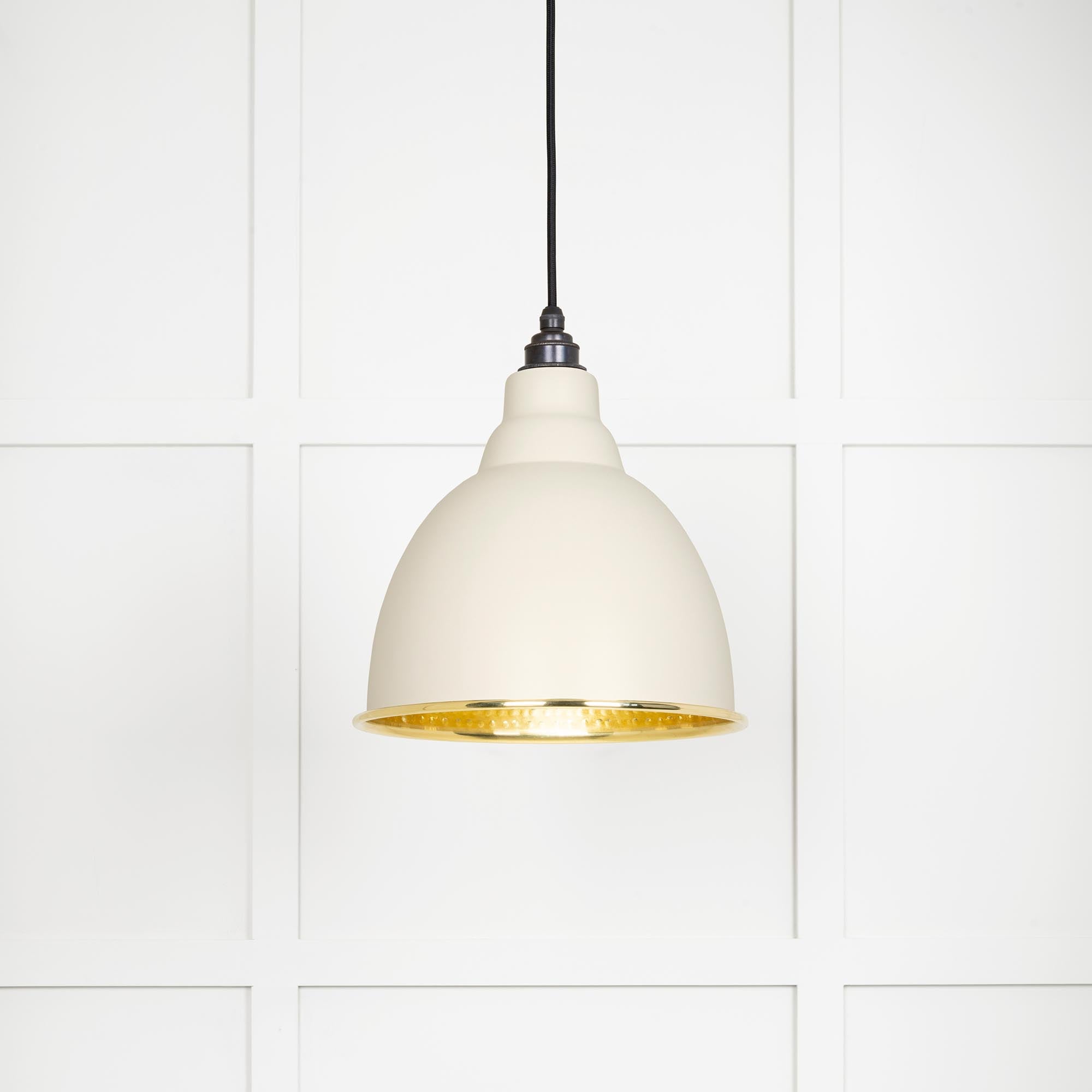 Novena Talgarth Hammered Brass Pendant Light in Teasel