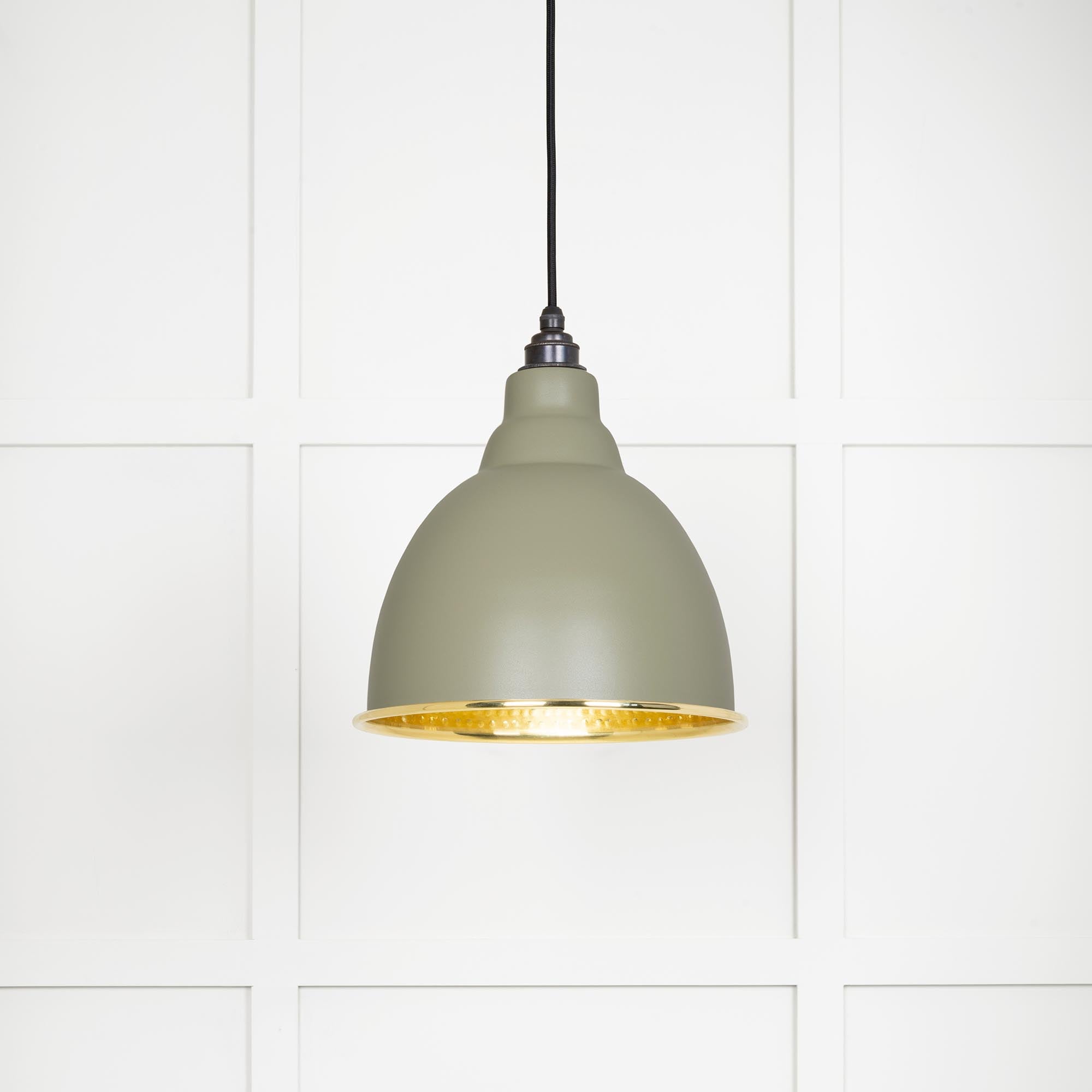 Novena Talgarth Hammered Brass Pendant Light in Tump