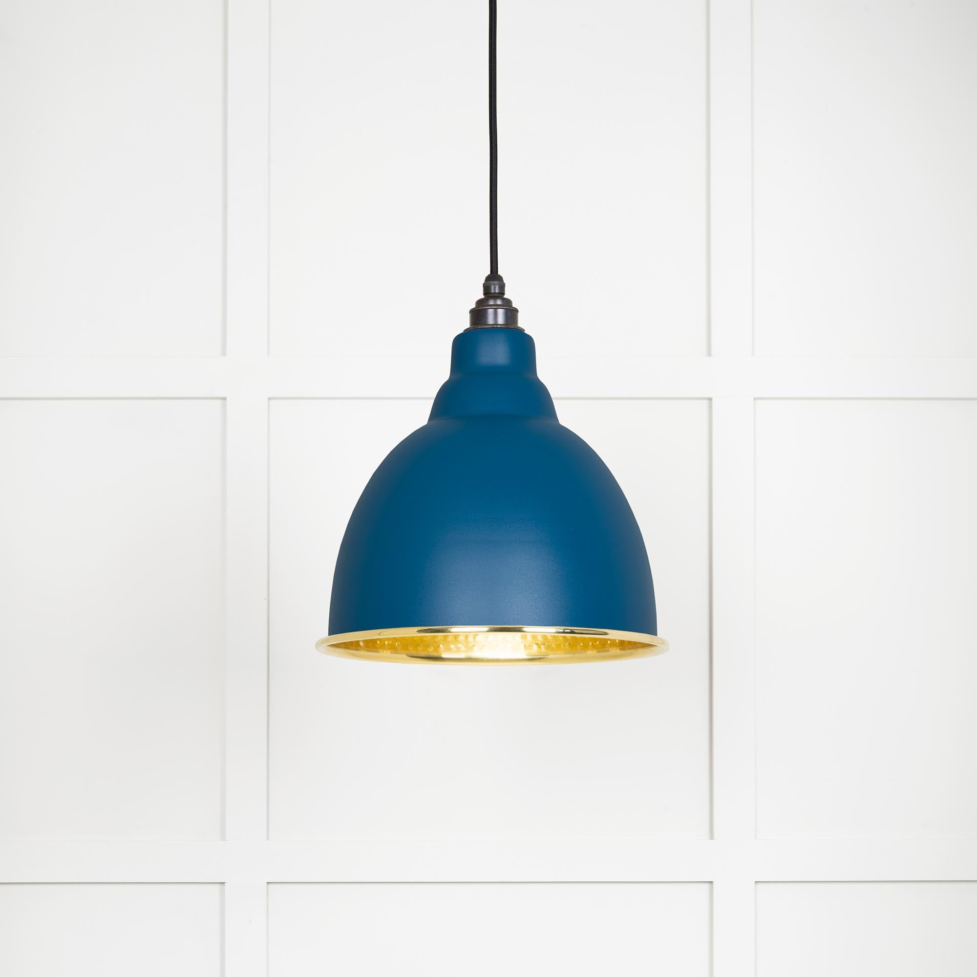 Novena Talgarth Hammered Brass Pendant Light in Upstream