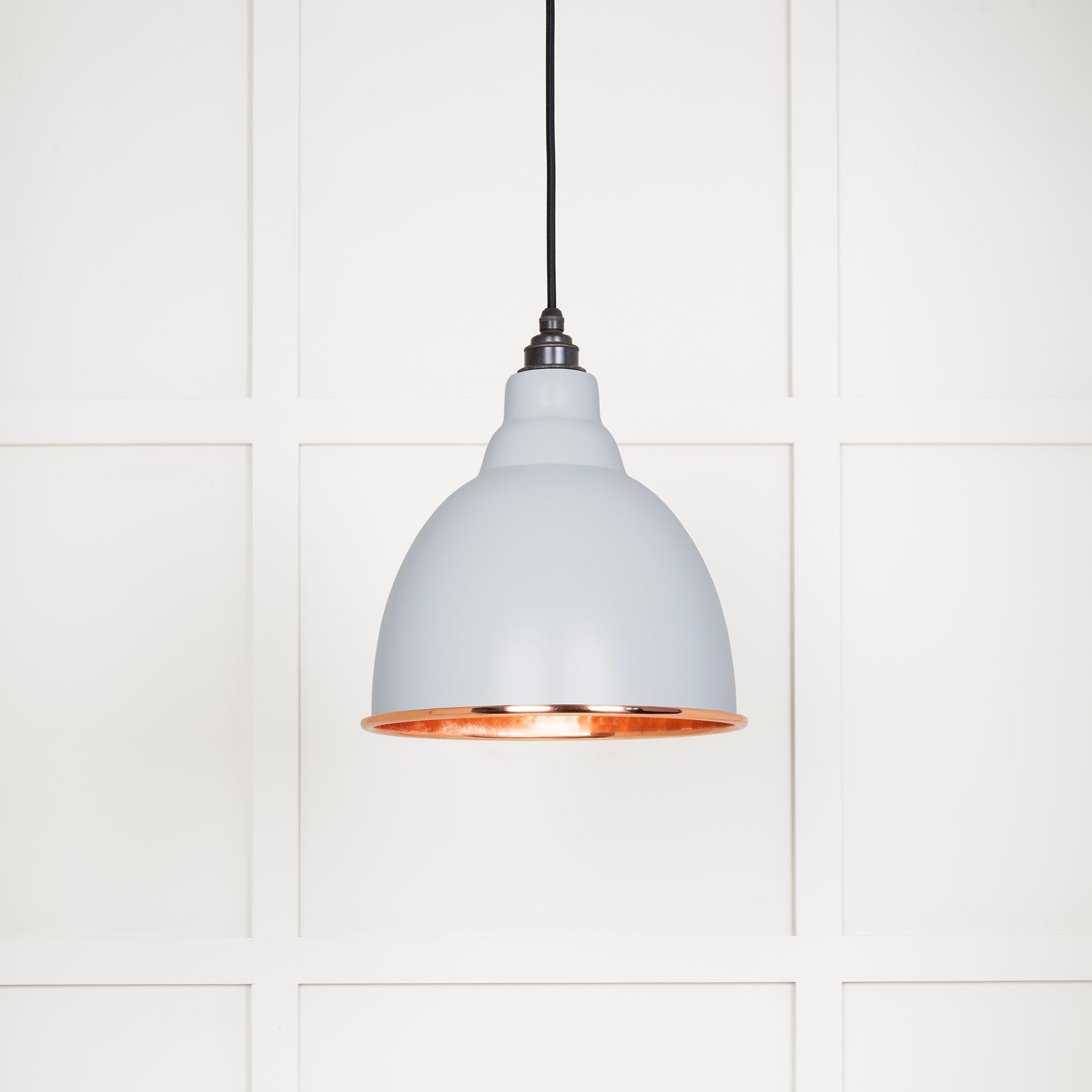 Novena Talgarth Hammered Copper Pendant Light in Birch