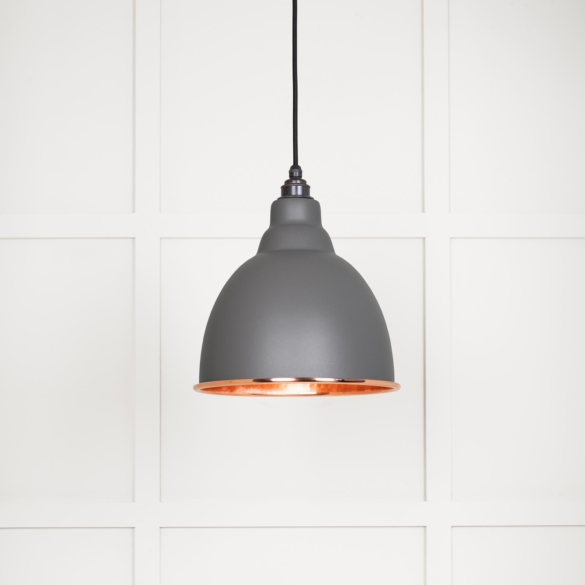Novena Talgarth Hammered Copper Pendant Light in Bluff