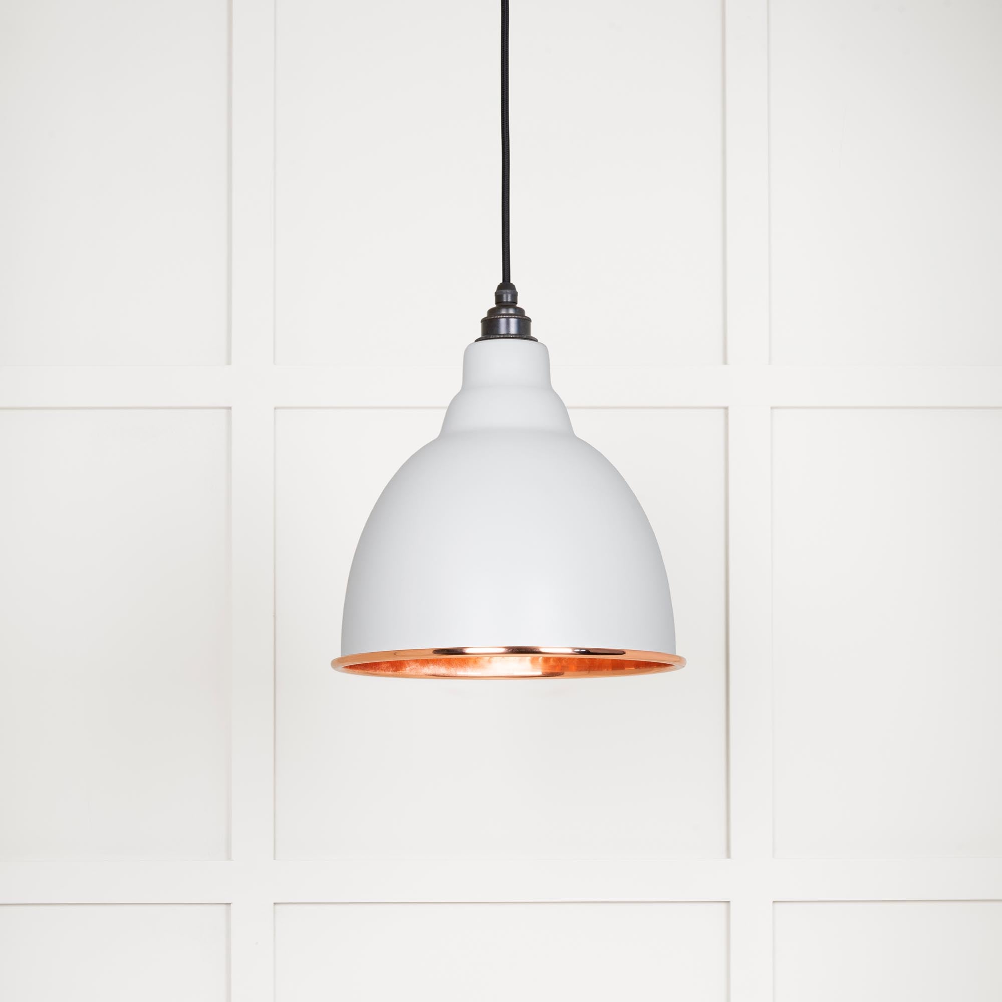 Novena Talgarth Hammered Copper Pendant Light in Flock