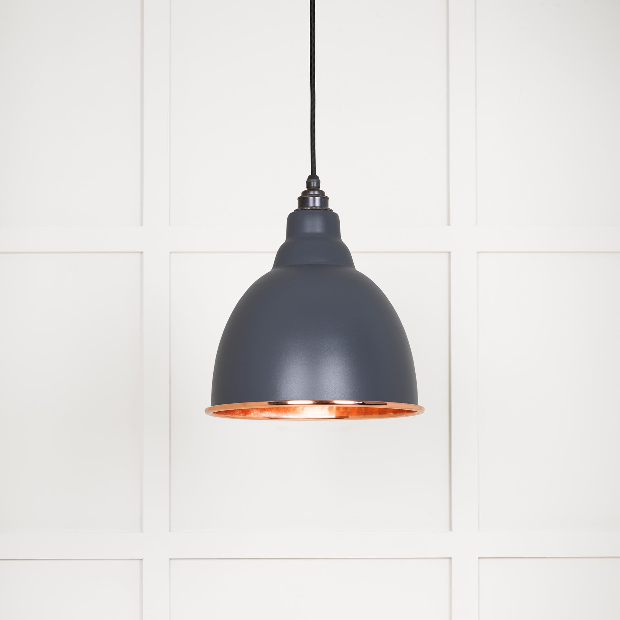 Novena Talgarth Hammered Copper Pendant Light in Slate