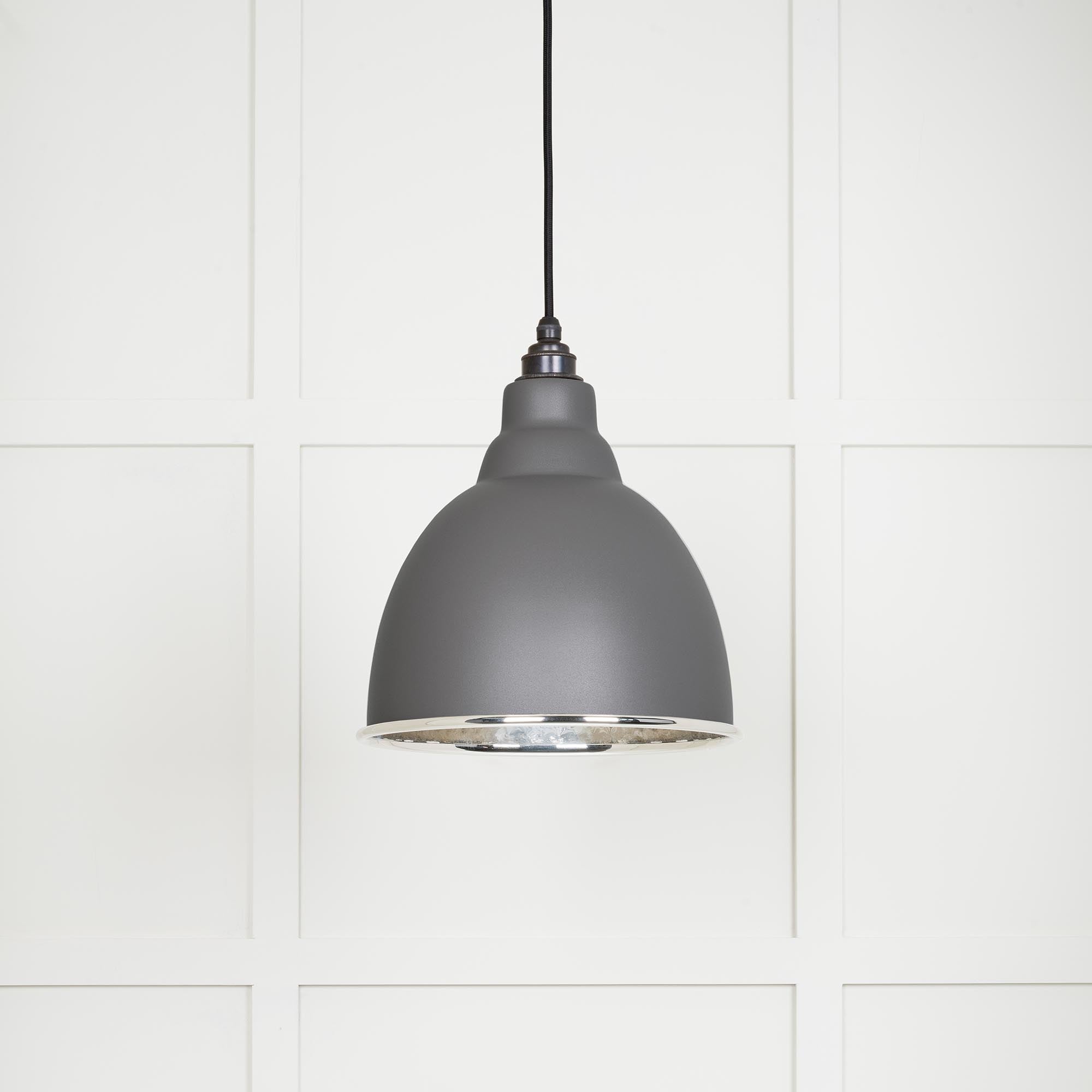 Novena Talgarth Hammered Nickel Pendant Light in Bluff