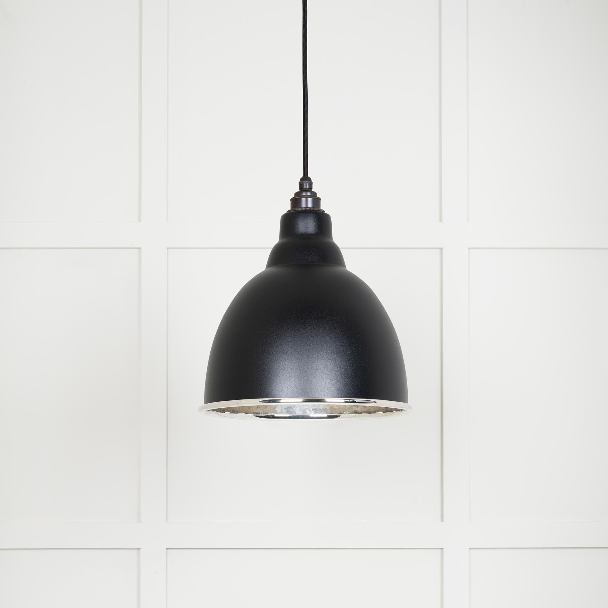 Novena Talgarth Hammered Nickel Pendant Light in Elan Black