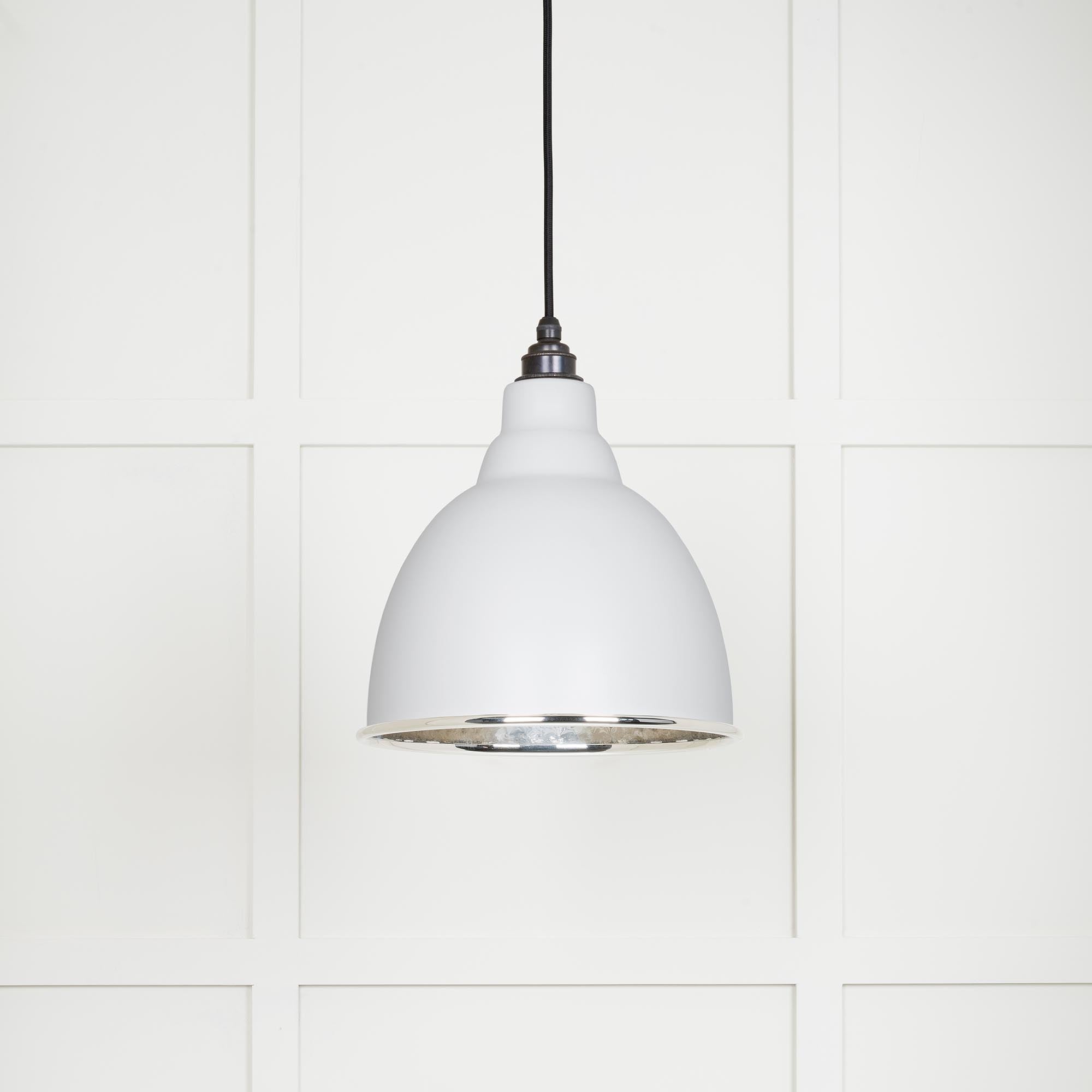 Novena Talgarth Hammered Nickel Pendant Light in Flock