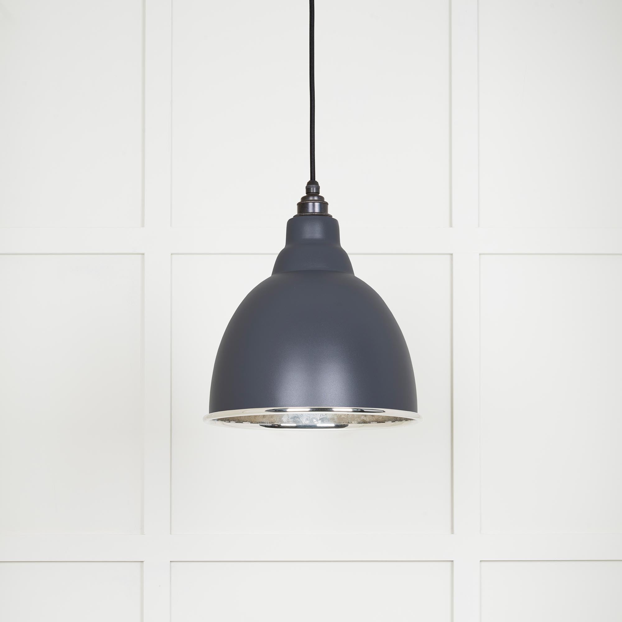 Novena Talgarth Hammered Nickel Pendant Light in Slate