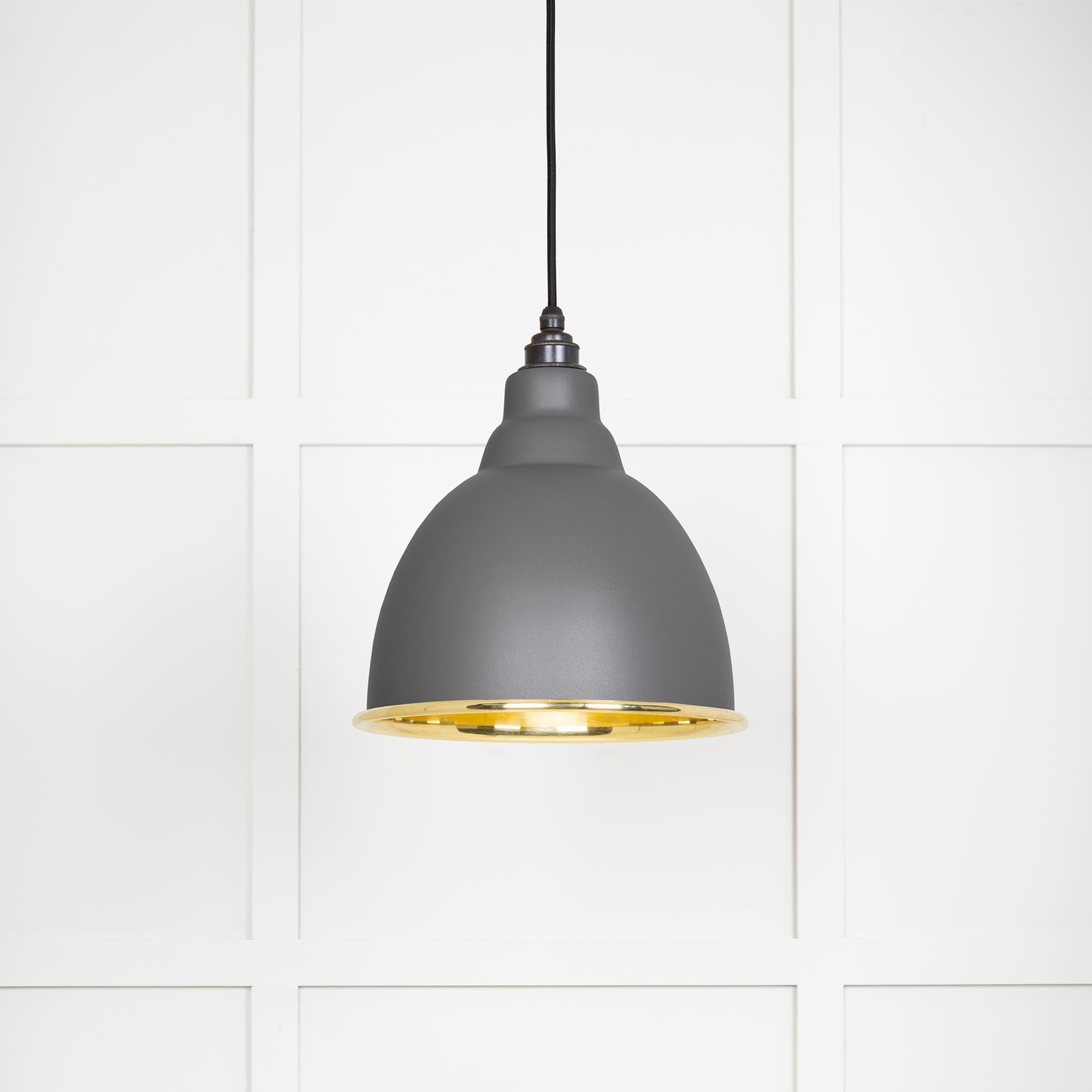 Novena Talgarth Smooth Brass Pendant Light in Bluff