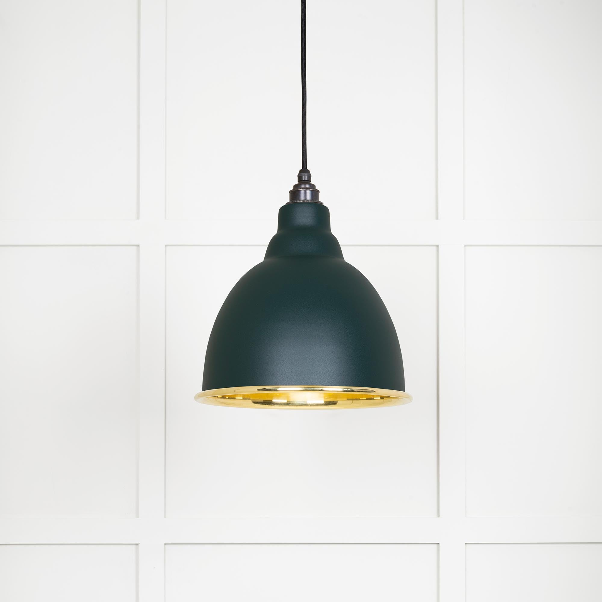 Novena Talgarth Smooth Brass Pendant Light in Dingle