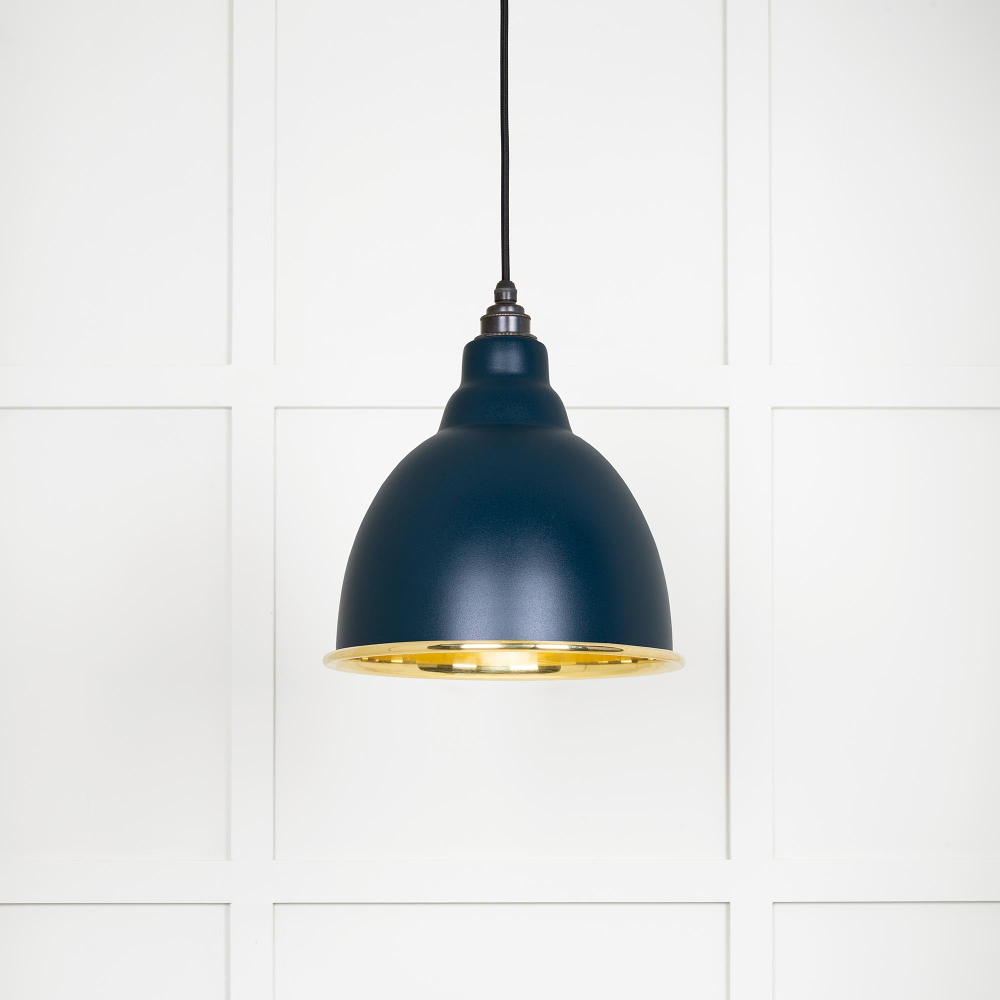 Novena Talgarth Smooth Brass Pendant Light in Dusk