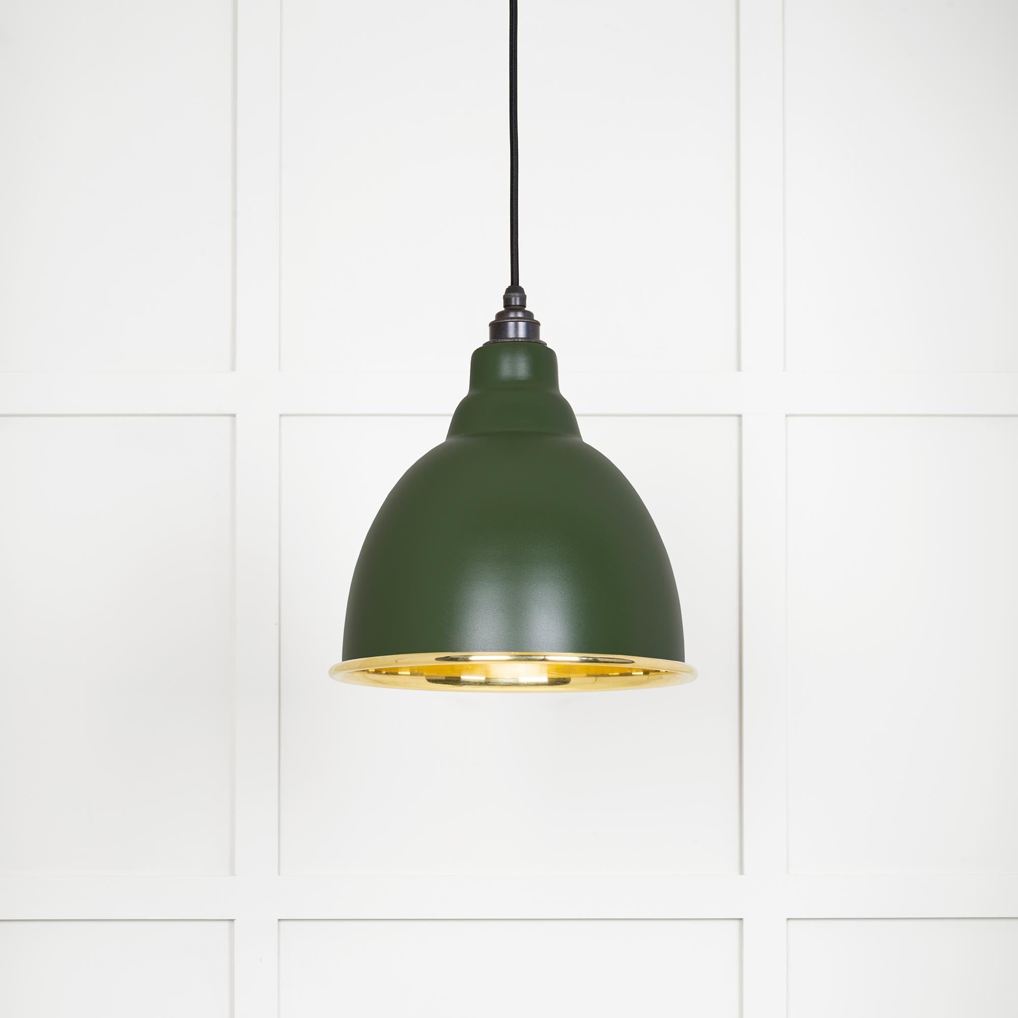 Novena Talgarth Smooth Brass Pendant Light in Heath