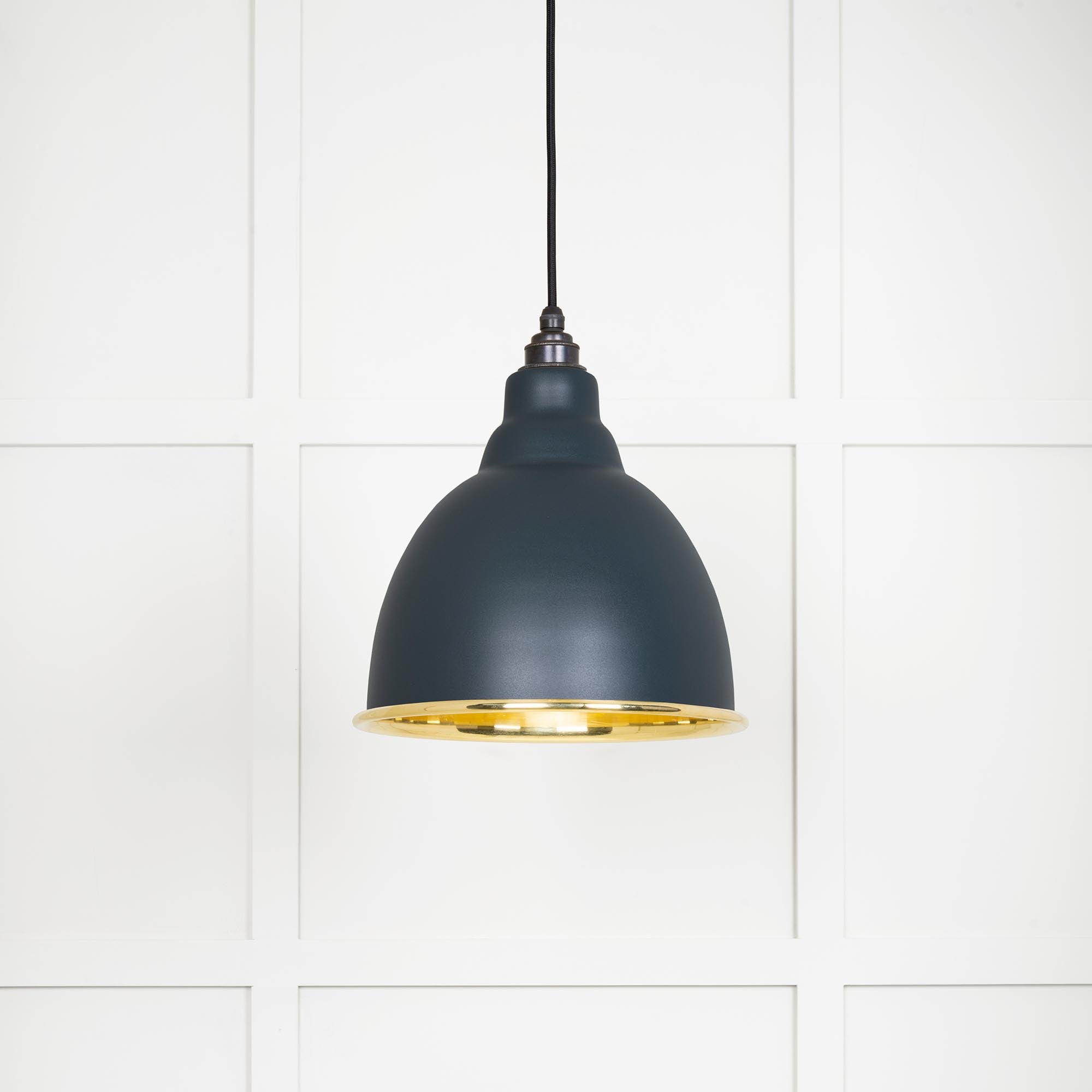 Novena Talgarth Smooth Brass Pendant Light in Soot