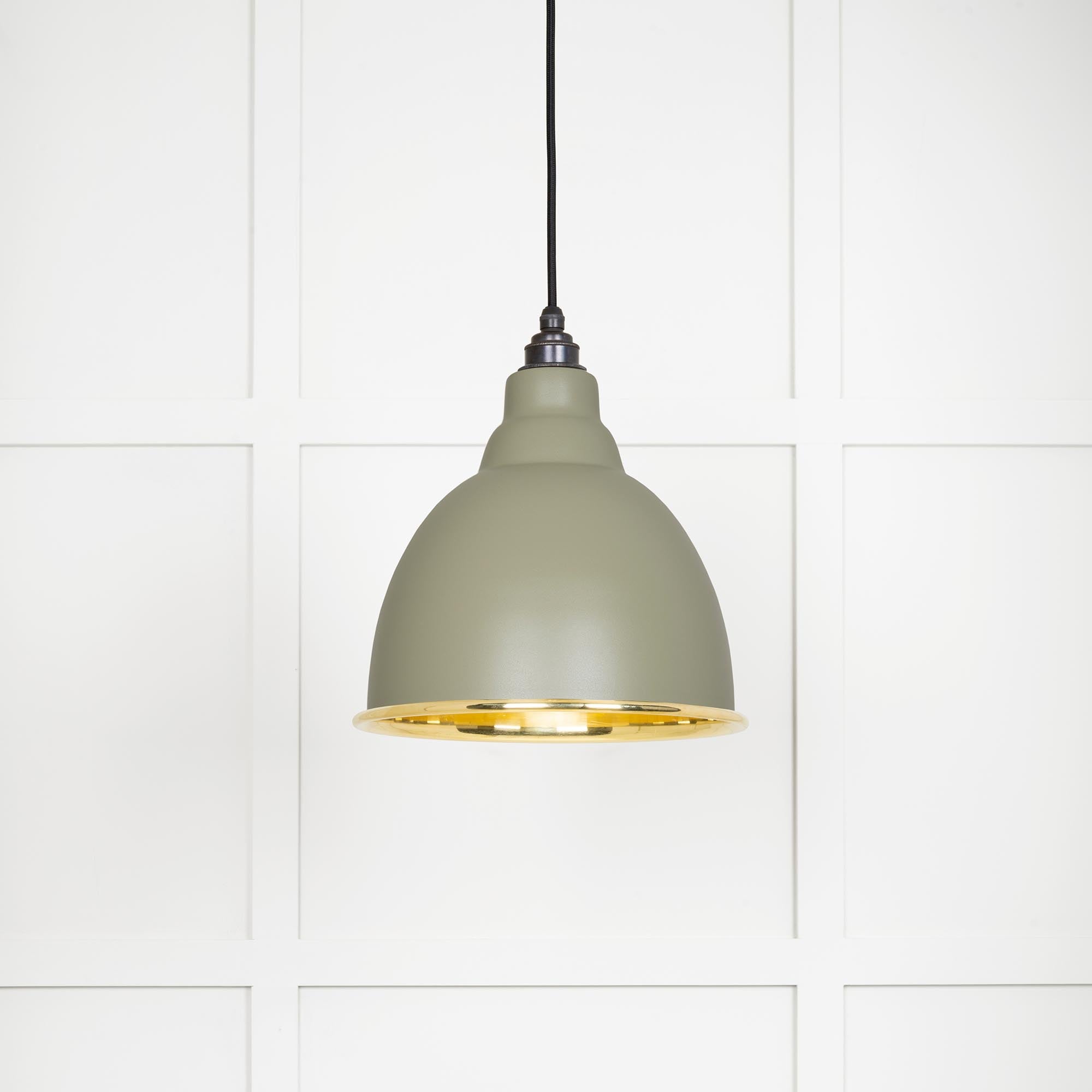 Novena Talgarth Smooth Brass Pendant Light in Tump