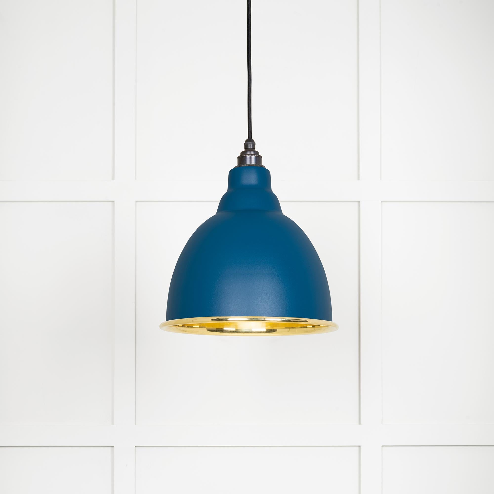 Novena Talgarth Smooth Brass Pendant Light in Upstream