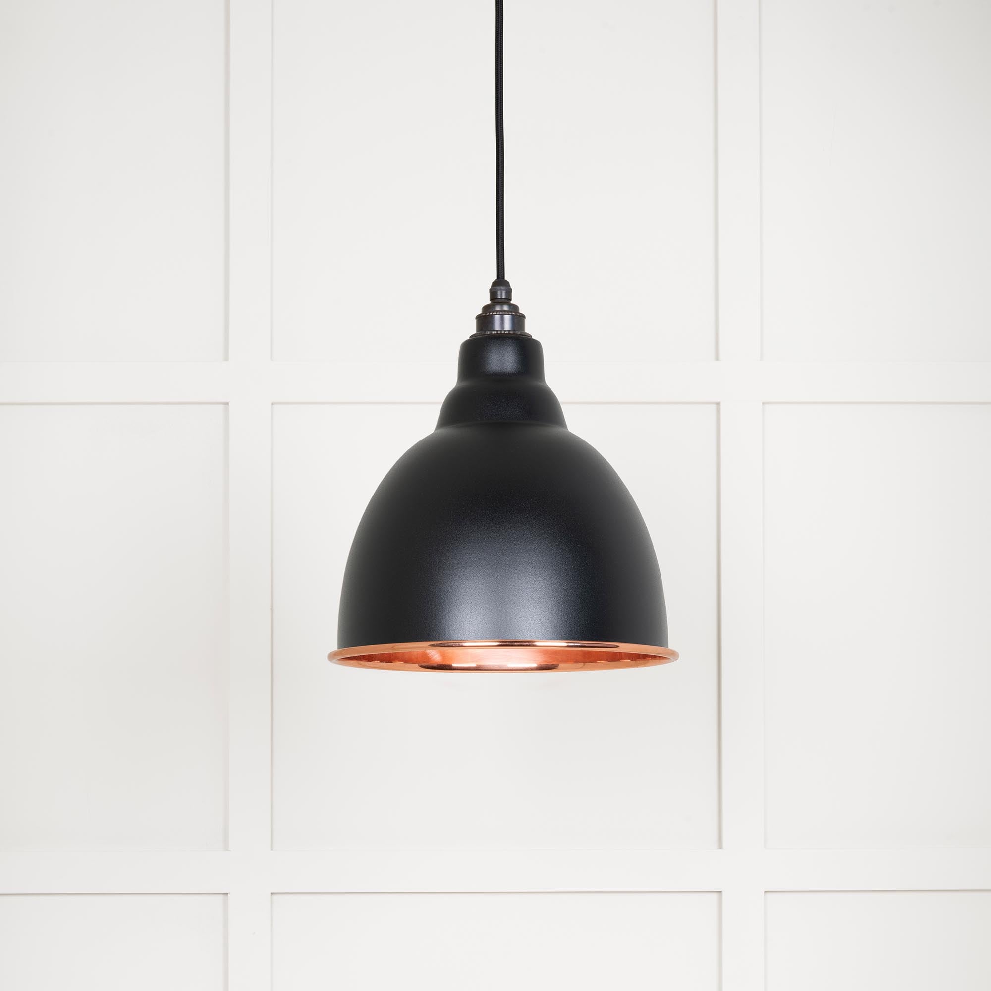 Novena Talgarth Smooth Copper Pendant Light in Elan Black