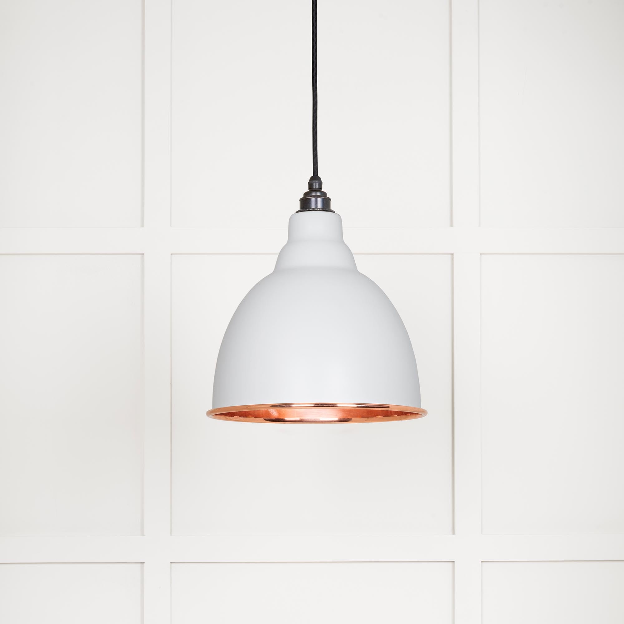 Novena Talgarth Smooth Copper Pendant Light in Flock