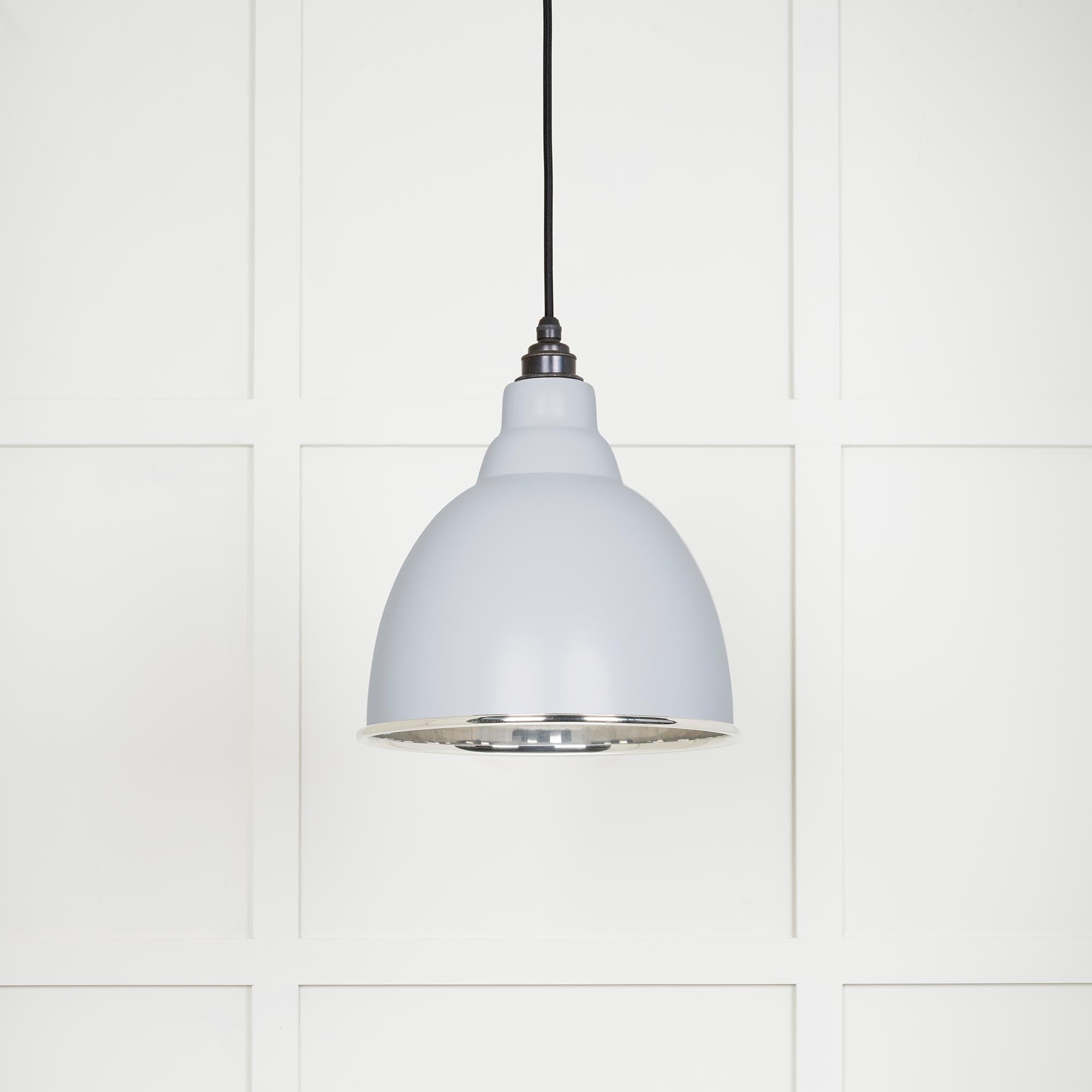 Novena Talgarth Smooth Nickel Pendant Light in Birch