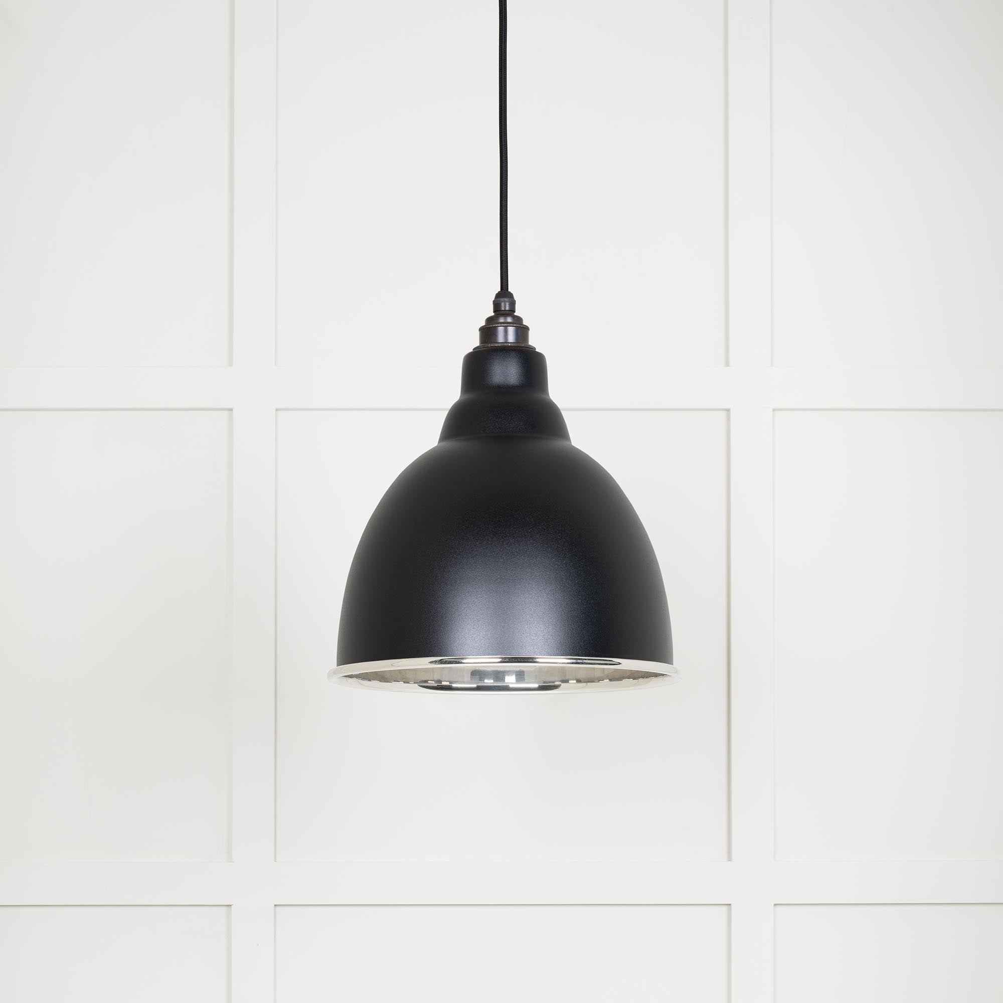 Novena Talgarth Smooth Nickel Pendant Light in Elan Black
