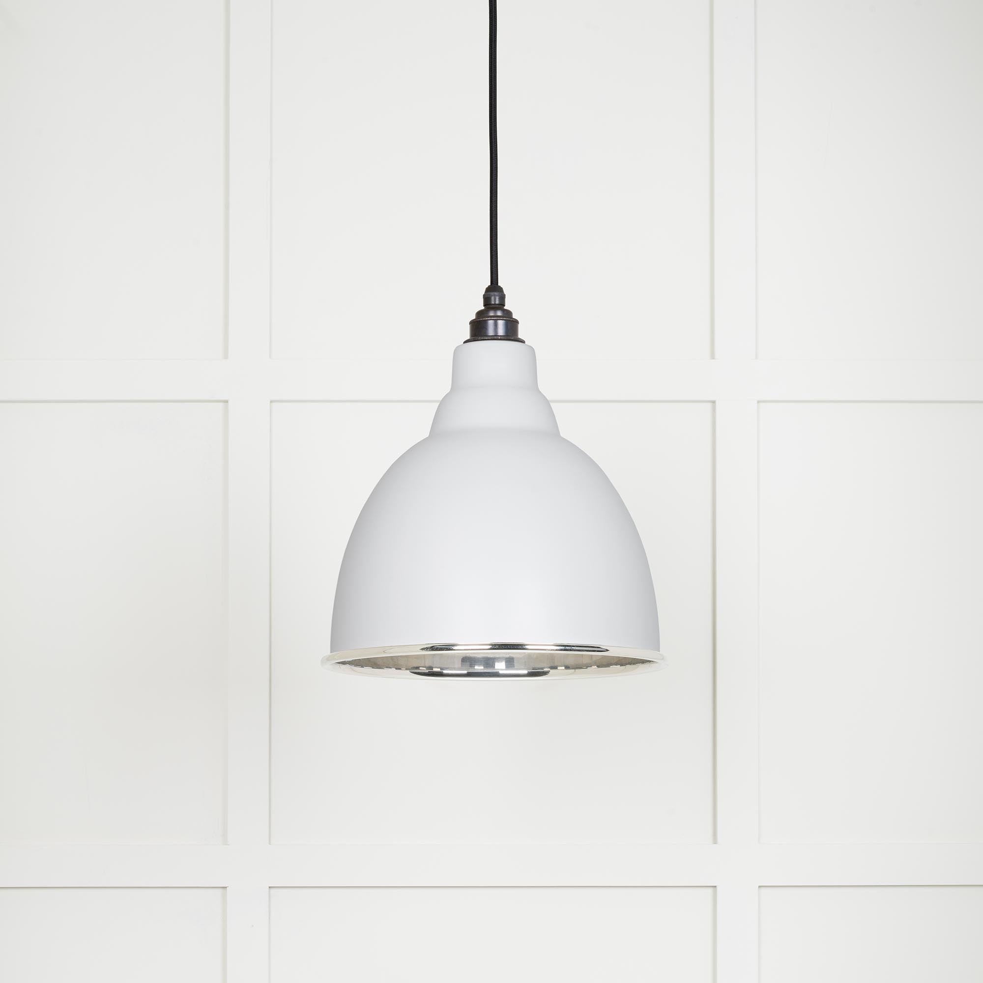 Novena Talgarth Smooth Nickel Pendant Light in Flock