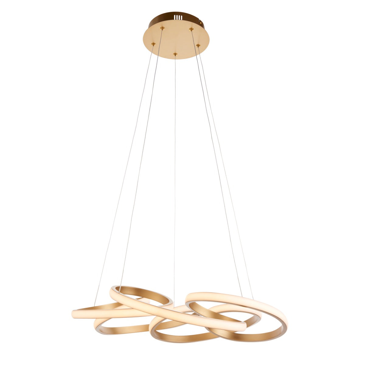 Novena Tamega 1 Light Pendant Light Satin Gold Paint White Silicone
