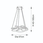 Novena Tamega 1 Light Pendant Light Satin Gold Paint White Silicone