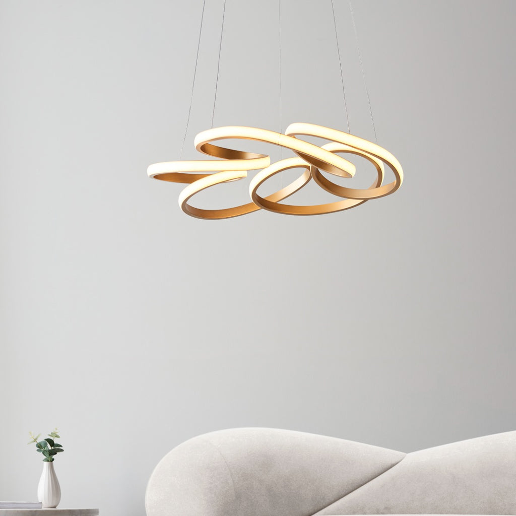 Novena Tamega 1 Light Pendant Light Satin Gold Paint White Silicone
