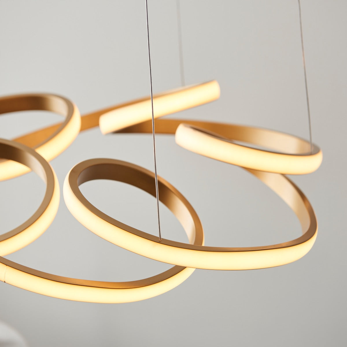 Novena Tamega 1 Light Pendant Light Satin Gold Paint White Silicone
