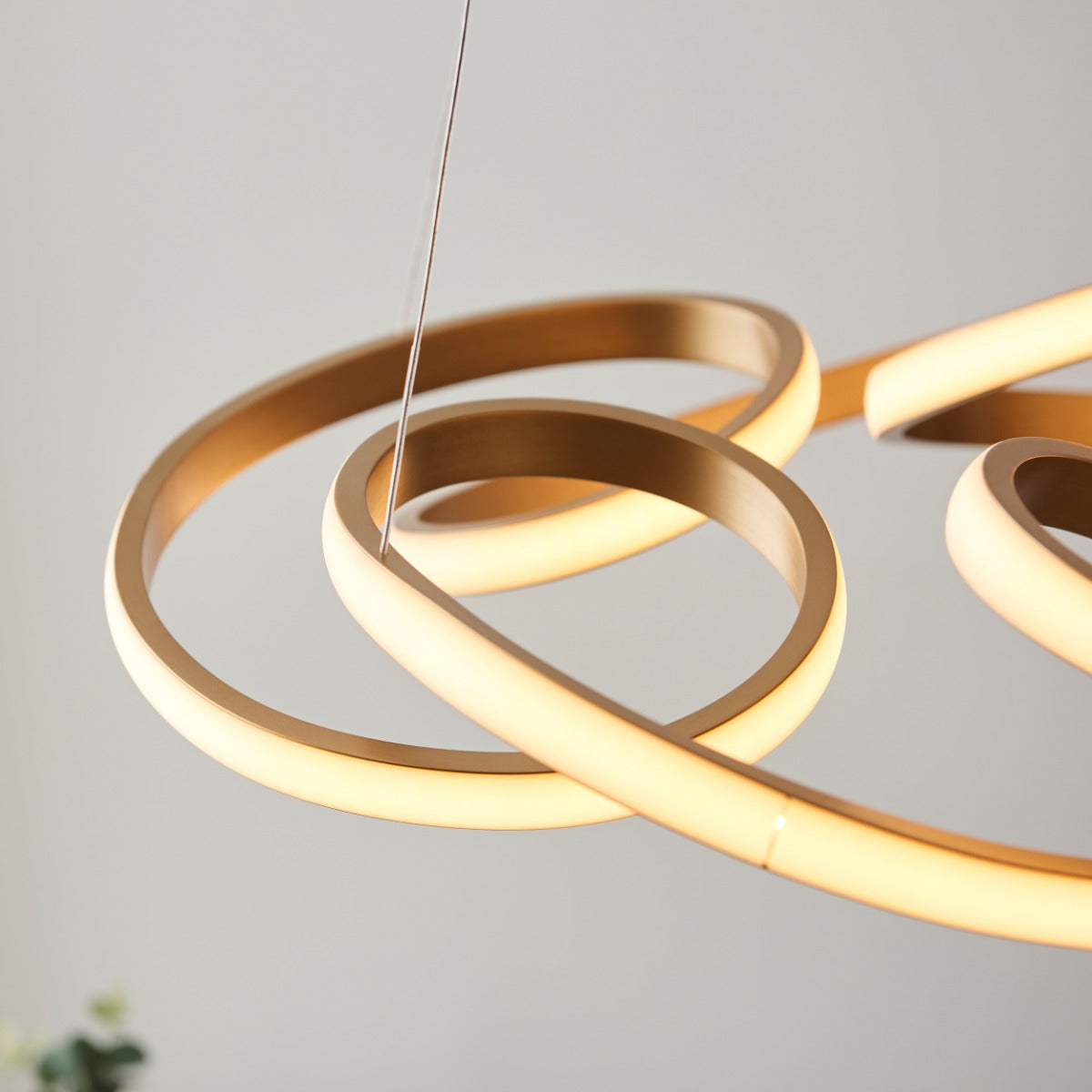 Novena Tamega 1 Light Pendant Light Satin Gold Paint White Silicone