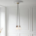 Novena Tarn 3 Light Cluster Pendant in Antique Brass with Clear Glass Shades