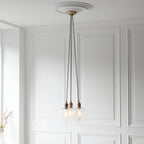 Novena Tarn 3 Light Cluster Pendant in Antique Brass with Clear Glass Shades