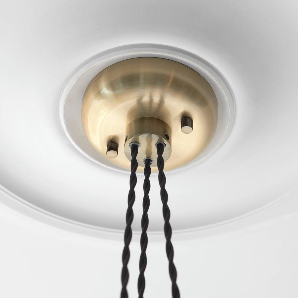 Novena Tarn 3 Light Cluster Pendant in Antique Brass with Clear Glass Shades