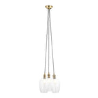 Novena Tarn 3 Light Cluster Pendant in Antique Brass with Clear Glass Shades