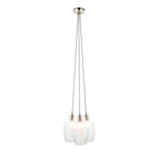 Novena Tarn 3 Light Cluster Pendant in Bright Nickel with Clear Glass Shades