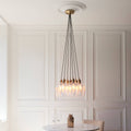 Novena Tarn 7 Light Cluster Pendant in Antique Brass with Clear Glass Shades