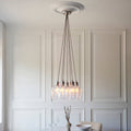 Novena Tarn 7 Light Cluster Pendant in Bright Nickel with Clear Glass Shades