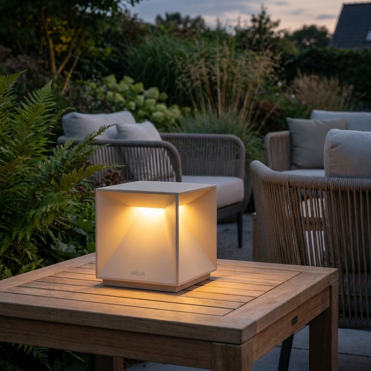 Novena Tessera Maxi Cordless Rechargeable Cube Lamp, Sand