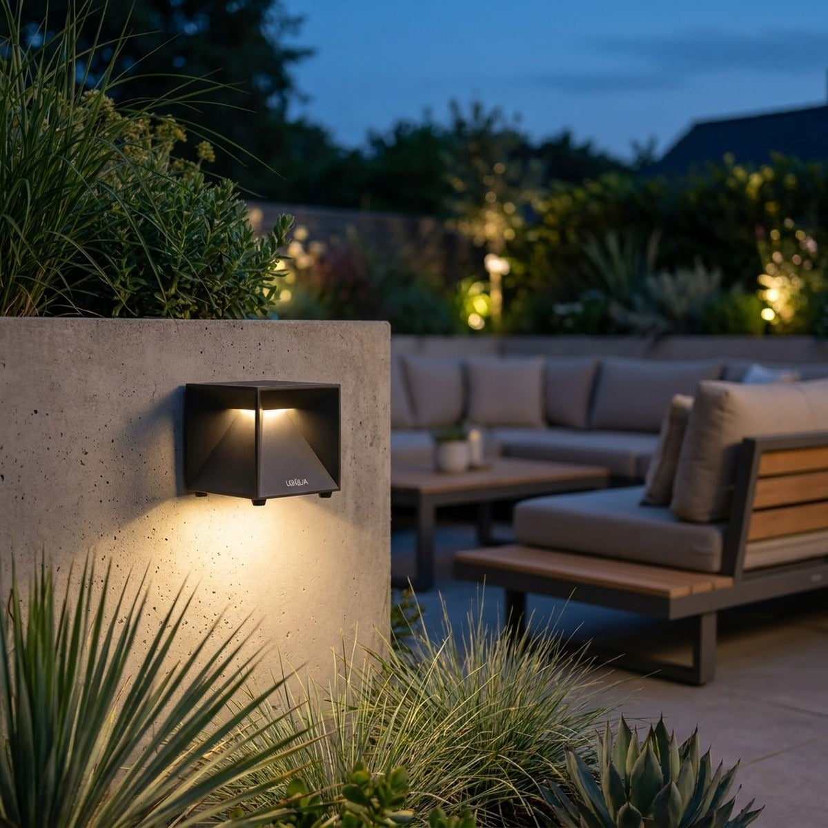 Novena Tessera Mini Cordless Rechargeable Cube Table or Wall Light, Black