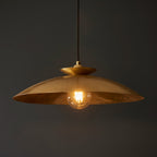 Novena Tramagi 1 Light Pendant Light Hammered Brass Brass Plate